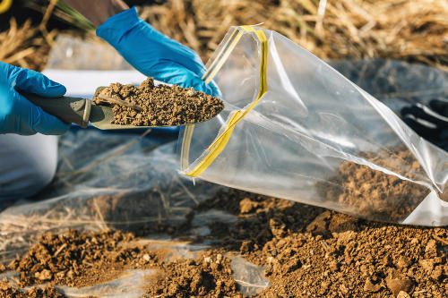 Environmental monitoring including soil testing